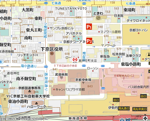 東向日町支店付近の地図
